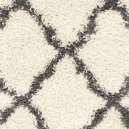 Safavieh 6 x 6 ft. SGD-Dallas Shag Square Machine Made Rug Ivory & Dark Grey SGDS257H-6SQ